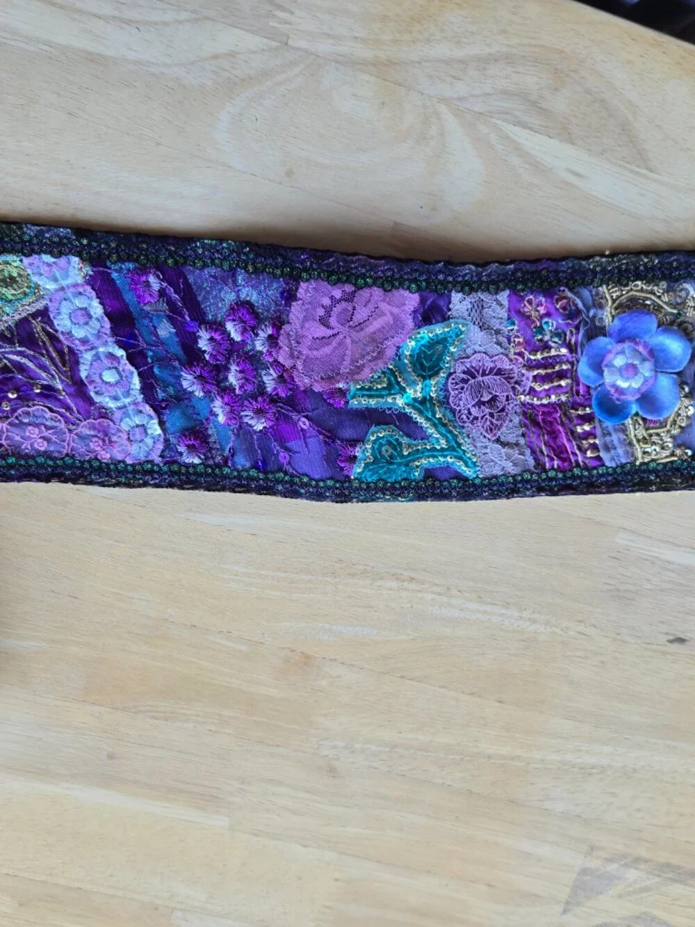 Handmade Purple and Blue Quilted Hair Sash Y2k-Style - Picture 9 of 13